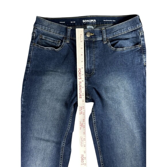 Sonoma The Everyday Jean Relaxed Straight Leg 32/34 Medium Wash Mid Rise Jeans - Picture 8 of 9